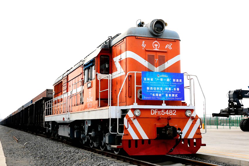 首批“长珲欧”进境测试货物抵达长春兴隆铁路口岸。（长春经开区供图）
