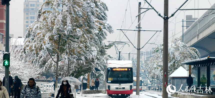“邂逅”初雪 吉林省长春市今冬第一场雪如约而至