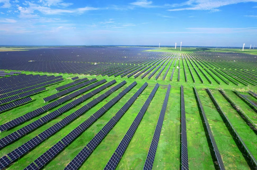 镇赉县建平乡莲泡村·光伏领跑者基地。潘晟昱  摄