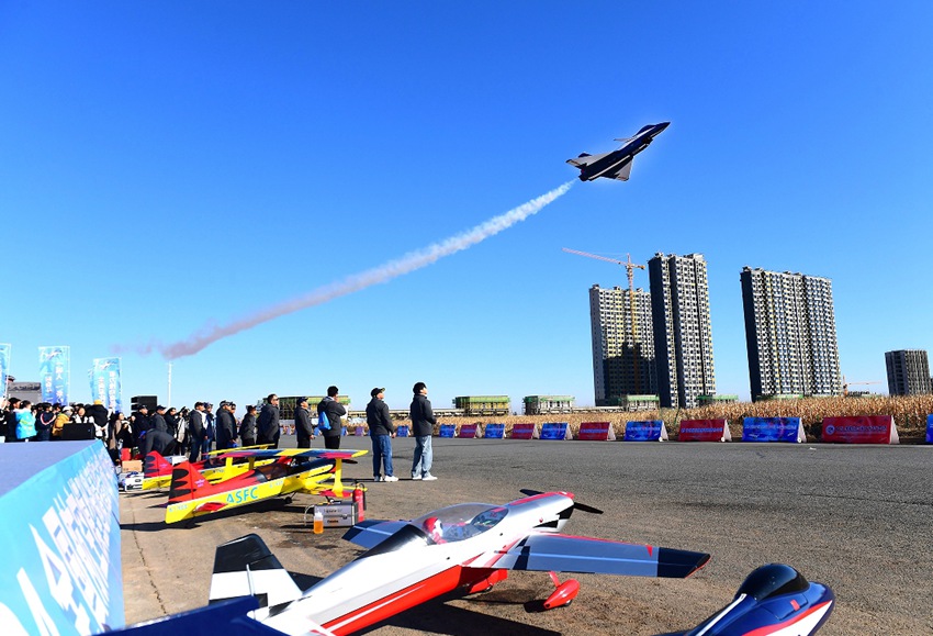中国国家航空模型队飞行表演。