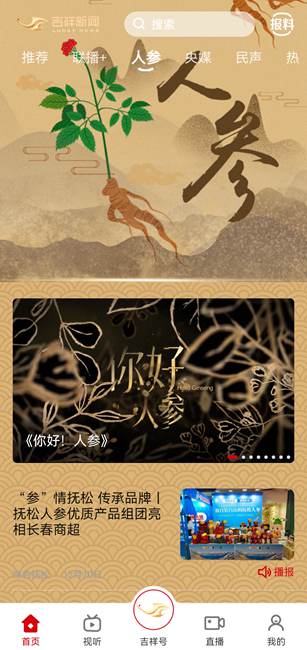 《人参》垂直频道截图。