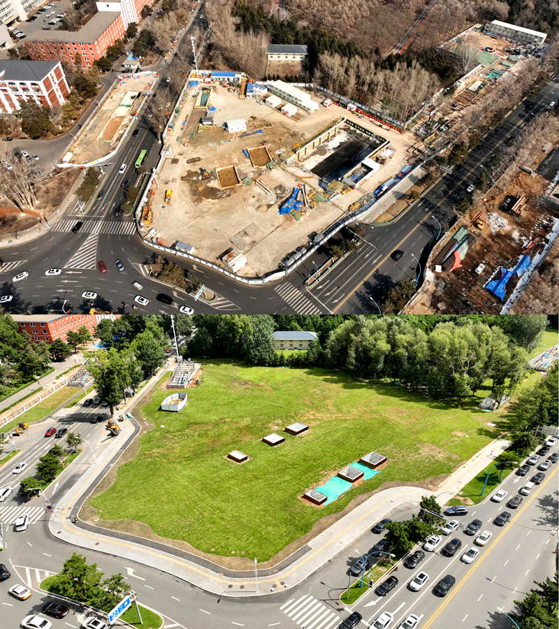 長春市南湖廣場改造前后對比