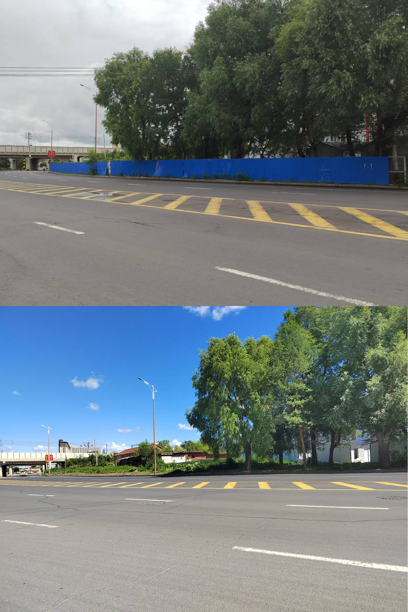 敦化高架橋南側改造前后對比