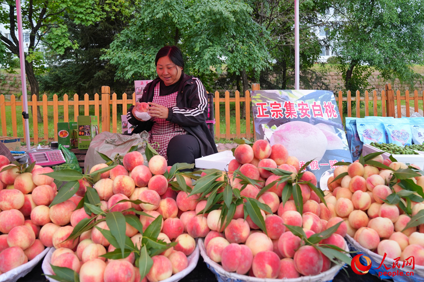 近年来，代表着“集安风味”的白桃、蓝莓撑起了当地农民的“钱袋子”，也让早市的丰收色彩更添视觉冲击。人民网记者 李洋摄