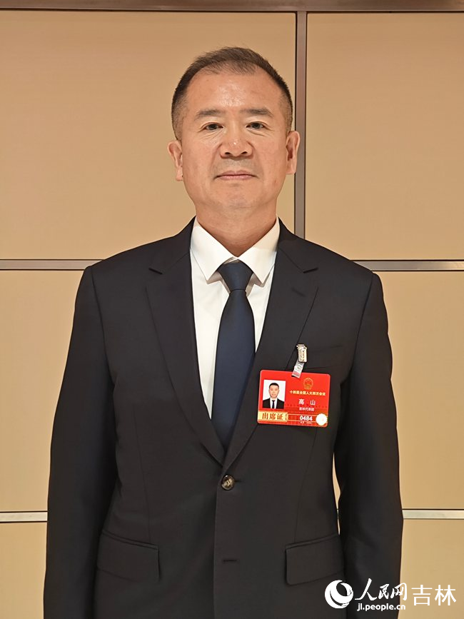 全国人大代表，通化市委副书记、市长高山。人民日报记者 门杰伟摄