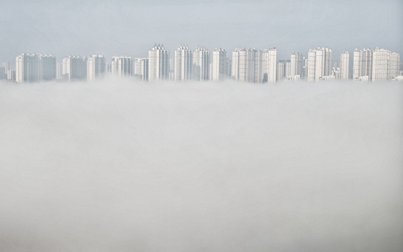 长春出现“天空之城”景观