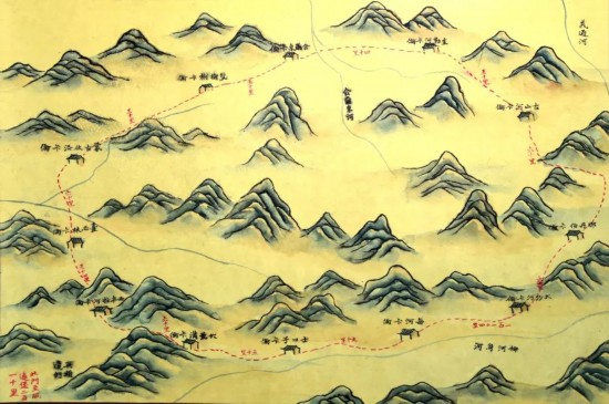 盛京围场卡伦全图 绘于1904年，现藏于辽宁省档案馆