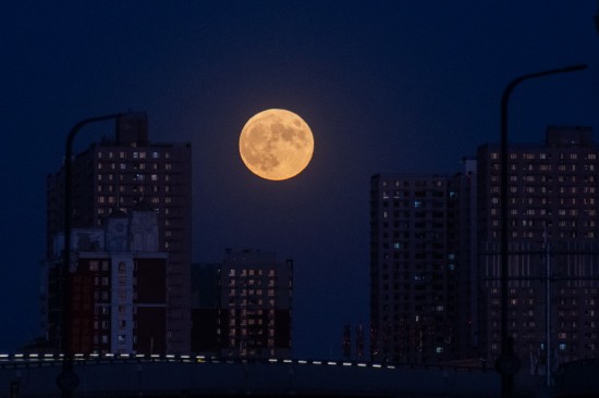 9月29日中秋节，也是中秋国庆“双节”首日。今年的中秋圆月不仅是“十五的月亮十五圆”，还是本年度第三大满月。夜幕降临，河北三河，一轮明月从东方悄悄升起。人民网记者 翁奇羽摄